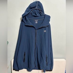 Champion brand light weight jacket hooded full zip mens size 2XL XXL